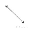 8 CZ STONES CENTER 316L INDUSTRIAL BARBELL